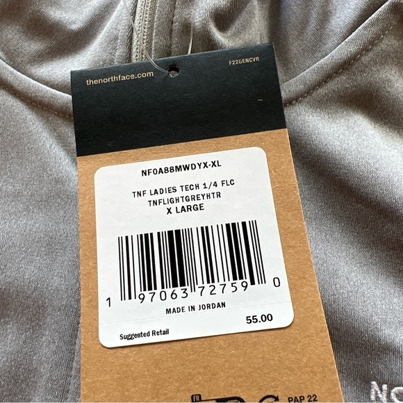 NWT Women's The North Face Running Pullover XL Gray 1/4 Zip Pullover LS (A5) - Picture 2 of 7